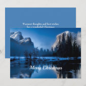 Mooie blauwe Yellowstone kerstflat Feestdagenkaart (Voorkant / Achterkant)