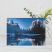 Mooie blauwe Yellowstone kerstflat Feestdagenkaart (Staand voorkant)