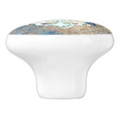 Mooie blauwe zandkleur, aangepaste keramische kust keramische knop (Zijkant)