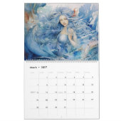 Mooie Blauwe Zeemeermin Waterverf Kalender (Mar 2027)