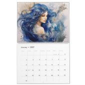 Mooie Blauwe Zeemeermin Waterverf Kalender (Jan 2027)