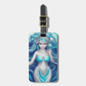 Mooie blauwe zeeschelp zeemeermin Graphic Bagagelabel (Voorkant verticaal)