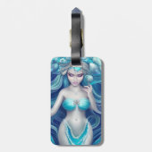 Mooie blauwe zeeschelp zeemeermin Graphic Bagagelabel (Achterkant verticaal)