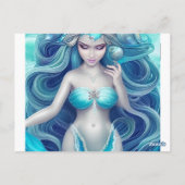 Mooie blauwe zeeschelp zeemeermin Graphic Briefkaart (Achterkant)