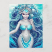 Mooie blauwe zeeschelp zeemeermin Graphic Briefkaart (Voorkant)
