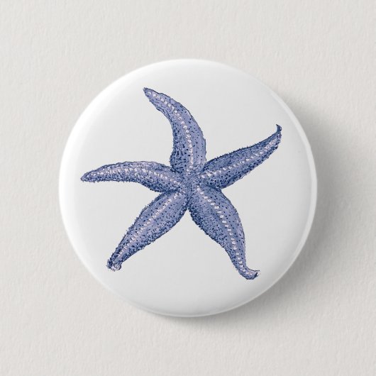 Mooie Blauwe Zeester Illustratie Ronde Button 5,7 Cm (Voorkant)