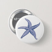 Mooie Blauwe Zeester Illustratie Ronde Button 5,7 Cm (Voorkant /achterkant)