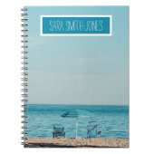 Mooie, blauwe zitjes voor tapes voegen Jouw naam N Notitieboek (Voorkant)