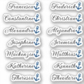Mooie Blauwe Zwarte Anker 14 Aangepaste Gastlijst Sticker (Voorkant)