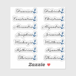 Mooie Blauwe Zwarte Anker 14 Aangepaste Gastlijst Sticker