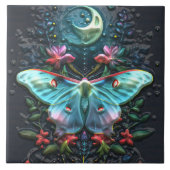 Mooie Blauwgroen Blauw Groen Luna Moth Moon N Flow Tegeltje (Voorkant)