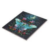 Mooie Blauwgroen Blauw Groen Luna Moth Moon N Flow Tegeltje (Zijkant)