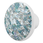 Mooie blauwgroen blauwe, witte parel geïnspireerd keramische knop (Rechts)