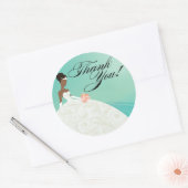 Mooie Blauwgroen en Witte Luxe Dank u Ronde Sticker (Envelop)