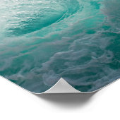 Mooie Blauwgroen golven van de Schuimende Oceaan Poster (Hoek)