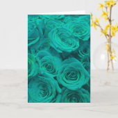 Mooie blauwgroen groene rozen blauwgroen bloemen kaart (Gele Bloem)