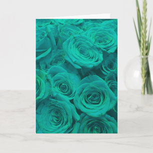Mooie blauwgroen groene rozen blauwgroen bloemen kaart