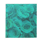 Mooie blauwgroen groene rozen blauwgroen bloemen notitieblok (Voorkant)
