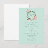 Mooie Blauwgroen huwelijksaankondigingen | Custom Kaart (Voorkant / Achterkant)