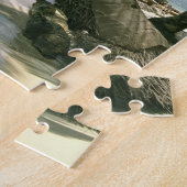 Mooie Blauwgroen oceaan, zandstrand, palmbomen Legpuzzel (Zijkant)