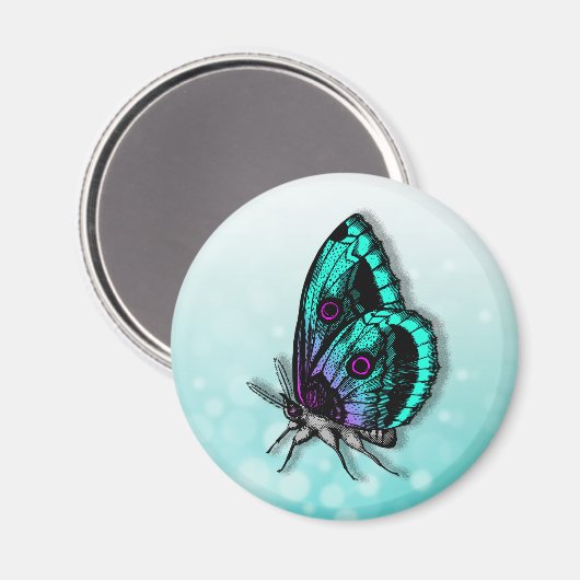 Mooie Blauwgroen vlinder Magneet (Voorkant / Achterkant)