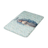 Mooie blauwharige zeemeermin badmat (Gekanteld)