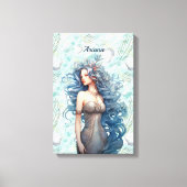 Mooie blauwharige zeemeermin canvas afdruk (Voorkant)