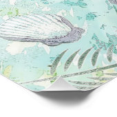 Mooie blauwharige zeemeermin perfect poster (Hoek)