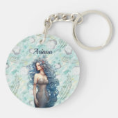 Mooie blauwharige zeemeermin sleutelhanger (Achterkant)