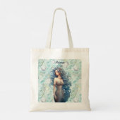 Mooie blauwharige zeemeermin tote bag (Achterkant)