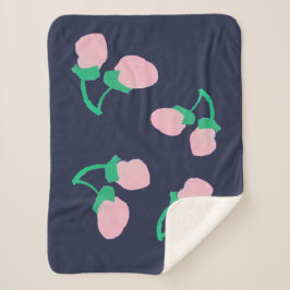 Mooie Bleekroze Bessen Minimalistische Dekbed Sherpa Deken