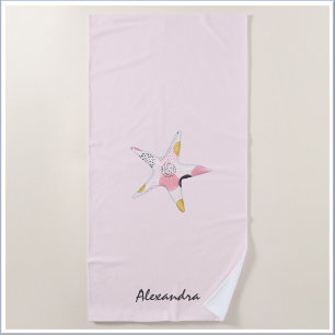 Mooie Bleke Roze Abstract Zeester Strandlaken