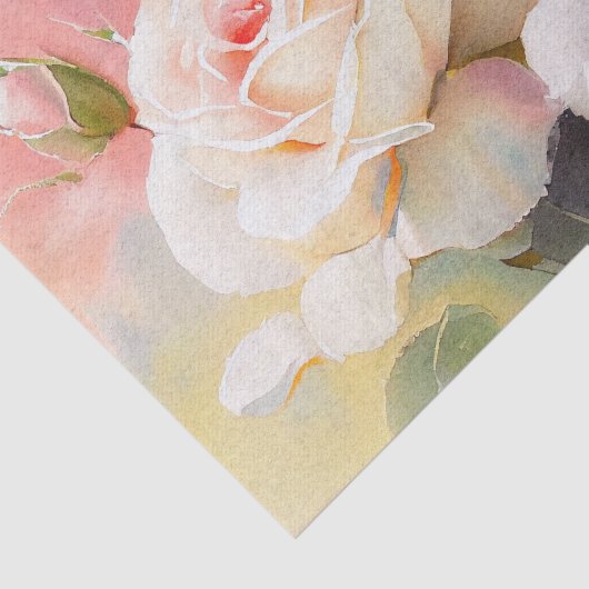 Mooie Bleke Rozen Waterverf Tissuepapier (Detail)