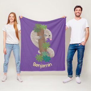 Mooie blije schubdier miereneter illustratie fleece deken