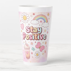 Mooie "Blijf Positief" Koffiemok   Latte Mok