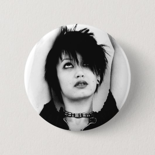Mooie blik omhoog ronde button 5,7 cm (Voorkant)