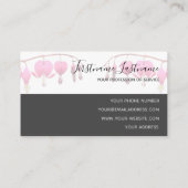 Mooie bloeding harten bloesems op grijs visitekaartje (Achterkant)