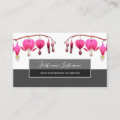 Mooie bloeding harten bloesems op grijs visitekaartje (Voorkant)