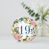 Mooie bloei-bloei-Kaart voor rondetafelnummers Kaart (Staand voorkant)