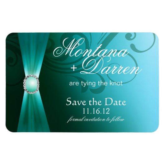 Mooie bloei Save the Date Magnet | BLAUWGROEN Magneet (Horizontaal)