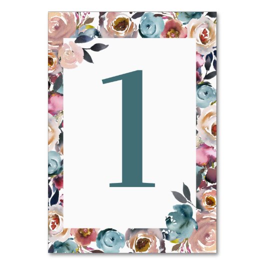 Mooie bloei Waterverf van de Floral Spring Wedding Kaart (Voorkant)