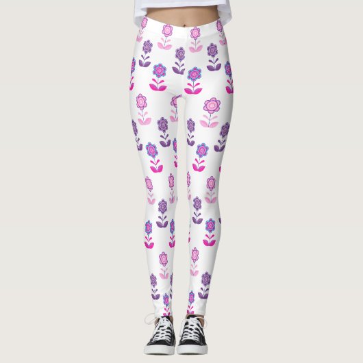 Mooie Bloeiend Ontwerp T-shirt Leggings (Voorkant)