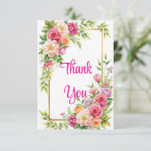 Mooie bloeiende 3,5" x 5" Flat Thank You Card Bedankkaart (Staand voorkant)