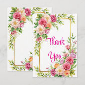 Mooie bloeiende 3,5" x 5" Flat Thank You Card Bedankkaart (Voorkant / Achterkant)