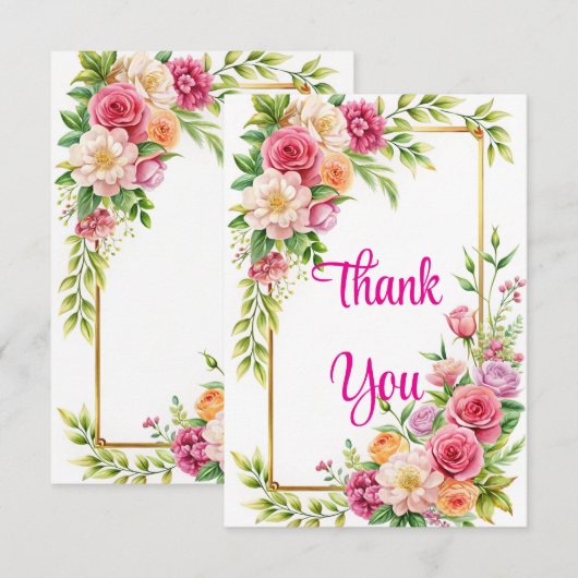 Mooie bloeiende 3,5" x 5" Flat Thank You Card Bedankkaart (Voorkant / Achterkant)