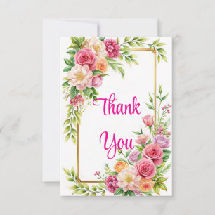 Mooie bloeiende 3,5" x 5" Flat Thank You Card Bedankkaart