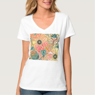 Mooie Bloeiende Bloemen met Kleurrijk Ontwerp T-shirt