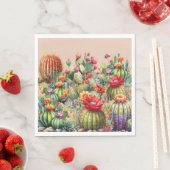 Mooie Bloeiende Cactussen  Servet (Insitu)