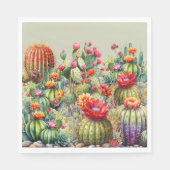 Mooie Bloeiende Cactussen Servet (Voorkant)