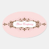 Mooie bloeiende Sticker roze & bruin (Voorkant)